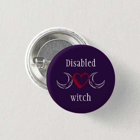 Mit Behinderung Hexe Button (Vorne & Hinten)