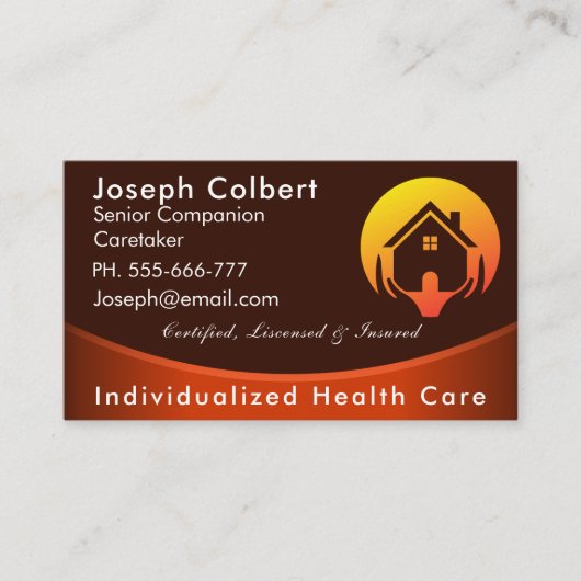 Mit Behinderung Homecare Caregiver Nurse Zuhause i Visitenkarte (Vorderseite)