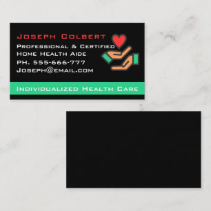 Mit Behinderung Homecare Pflegeberuf Herz in Hand Visitenkarte