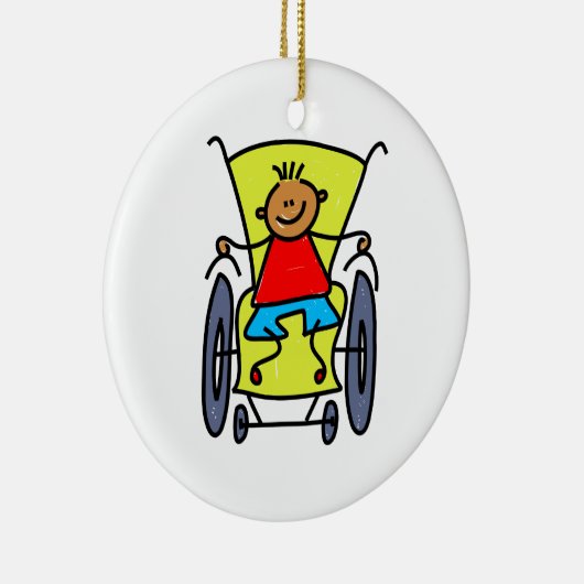 Mit Behinderung Junge Keramik Ornament (Rechts)