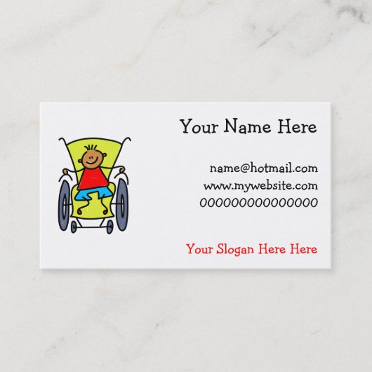 Mit Behinderung Junge Visitenkarte (Vorderseite)