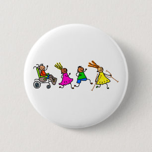 Mit Behinderung Kinder Button