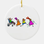 Mit Behinderung Kinder Keramik Ornament (Hinten)