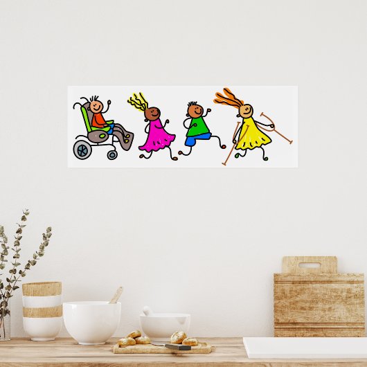 Mit Behinderung Kinder Poster (Küche)