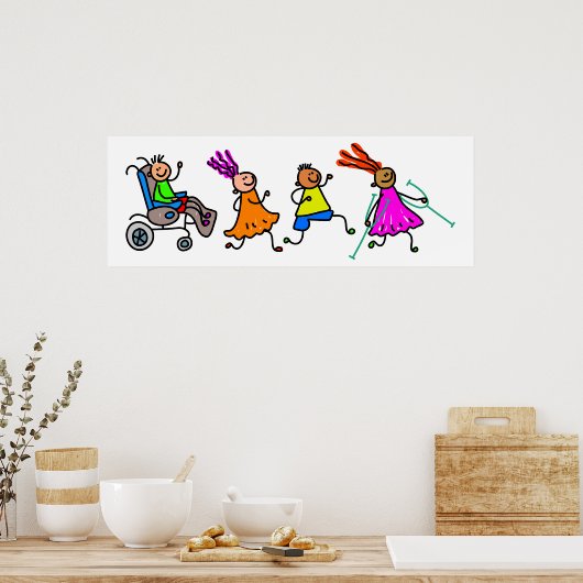 Mit Behinderung Kinder Poster (Küche)