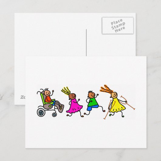 Mit Behinderung Kinder Postkarte (Vorne/Hinten)
