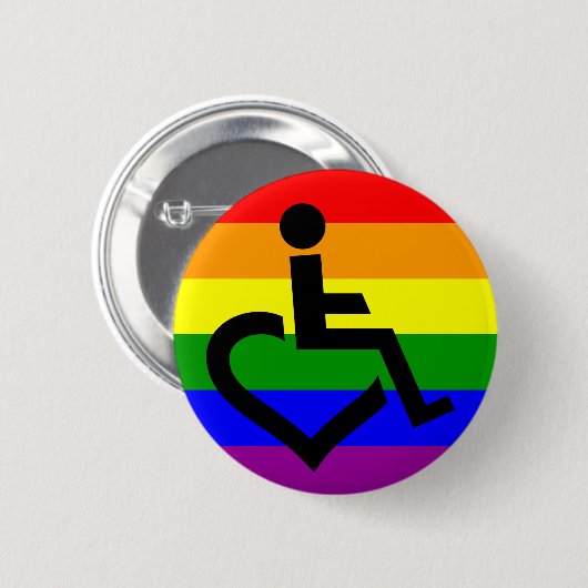Mit Behinderung LGBT Stolz-Abzeichen Button (Vorne & Hinten)