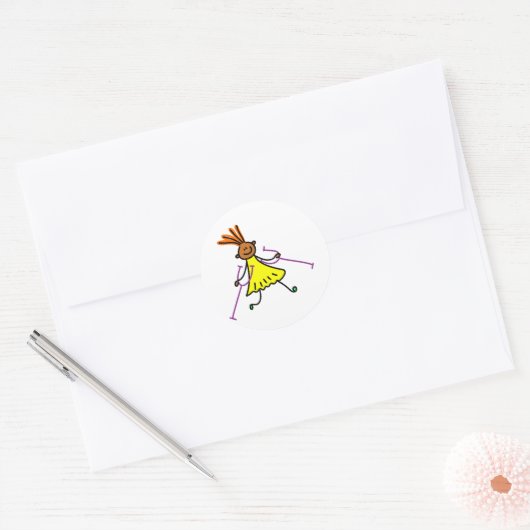 Mit Behinderung Mädchen Runder Aufkleber (Umschlag)