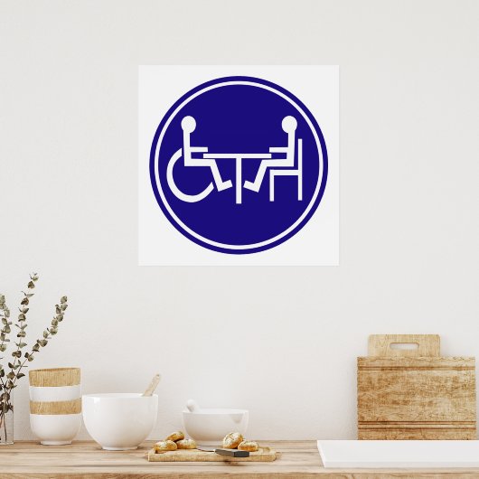 MIT BEHINDERUNG PARAPLEGIER-FREUNDTISCH POSTER (Küche)