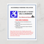 Mit Behinderung Parkplatzwarnung Flyer<br><div class="desc">Dies ist nur ein Flyer,  um in den Fenstern von illegal geparkten Autos zu bleiben. Sehr höflich und respektvoll lassend Menschen wissen,  dass sie in einem mit Behinderung Raum geparkt sind.</div>