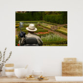 Mit Behinderung Rollstuhlfahrer im Garten Poster (Küche)
