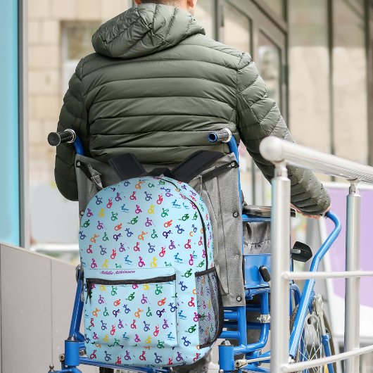 Mit Behinderung Stick Man hat Spaß Bedruckter Rucksack