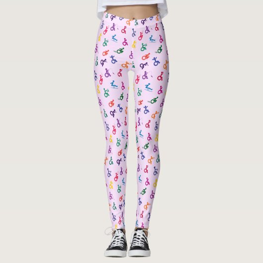 Mit Behinderung Stickman hat Spaß! Leggings (Vorderseite)