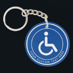 Mit Behinderung Symbol für Behinderte blau Schlüsselanhänger<br><div class="desc">Mit Behinderung Symbol für den blauen Schlüsselring für Behinderte</div>