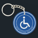 Mit Behinderung Symbol für Behinderte blau Schlüsselanhänger<br><div class="desc">Mit Behinderung Symbol für den blauen Schlüsselring für Behinderte</div>