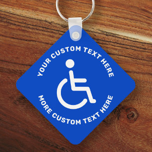 Mit Behinderung Symbol für Behinderte blau Schlüsselanhänger