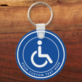 Mit Behinderung Symbol für Behinderte blau Schlüsselanhänger (Vorderseite)