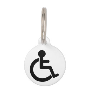 Mit Behinderung Symbol für Behinderung Tiernamensmarke