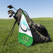 mit Behinderung Symbol & mit Monogramm / Golftüche Golfhandtuch (Gras)