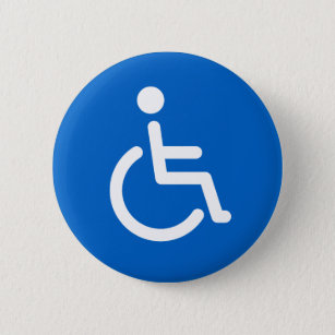 Mit Behinderung Symbol oder blaues und weißes Button