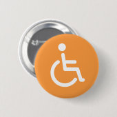 Mit Behinderung Symbol oder orange und weißes Button (Vorne & Hinten)