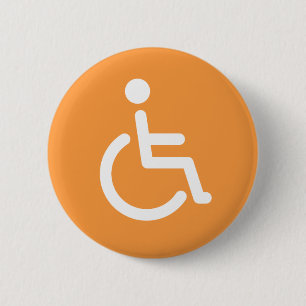 Mit Behinderung Symbol oder orange und weißes Button