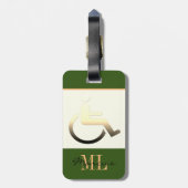 Mit Behinderung Symbol und mit Monogramm / Gepäcka Gepäckanhänger (Rückseite vertikal)
