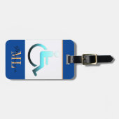 Mit Behinderung Symbol und mit Monogramm / Gepäckm Gepäckanhänger (Vorderseite horizontal)