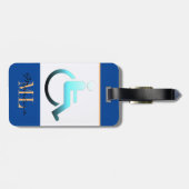 Mit Behinderung Symbol und mit Monogramm / Gepäckm Gepäckanhänger (Rückseite horizontal)