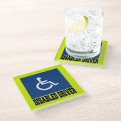 Mit Behinderung Treiber Glasuntersetzer (Schrägansicht)