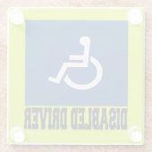 Mit Behinderung Treiber Glasuntersetzer (Rückseite)