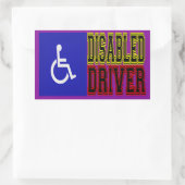 Mit Behinderung Treiber Rechteckiger Aufkleber (Tasche)
