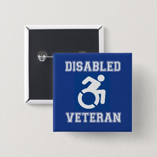 Mit Behinderung Veteran Button (Vorne & Hinten)