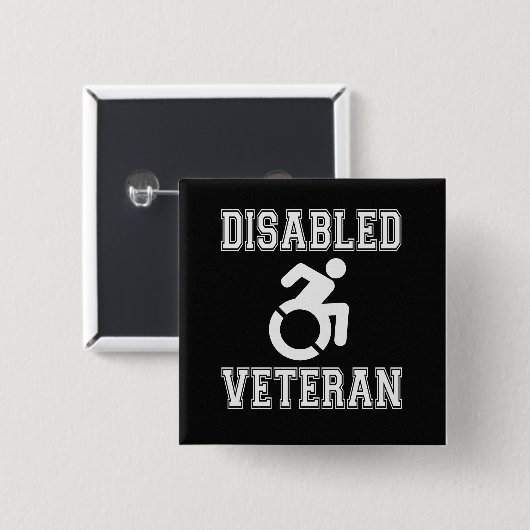 Mit Behinderung Veteran Button (Vorne & Hinten)