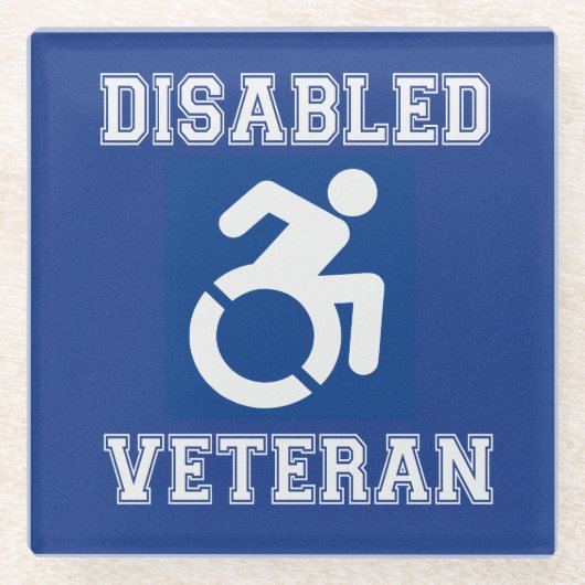Mit Behinderung Veteran Glasuntersetzer (Vorderseite)