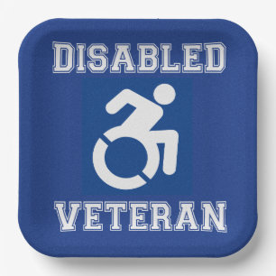 Mit Behinderung Veteran Pappteller