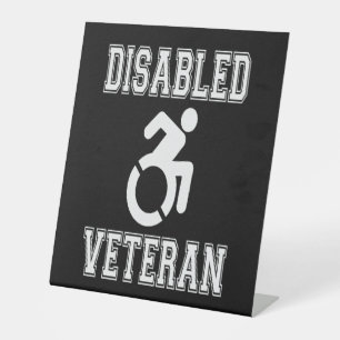 Mit Behinderung Veteran Sockelschild