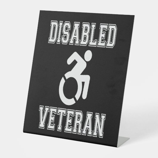 Mit Behinderung Veteran Sockelschild (Vorderseite)