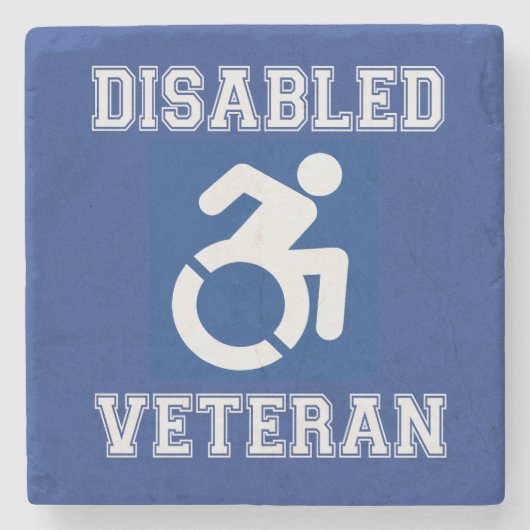 Mit Behinderung Veteran Steinuntersetzer (Vorderseite)