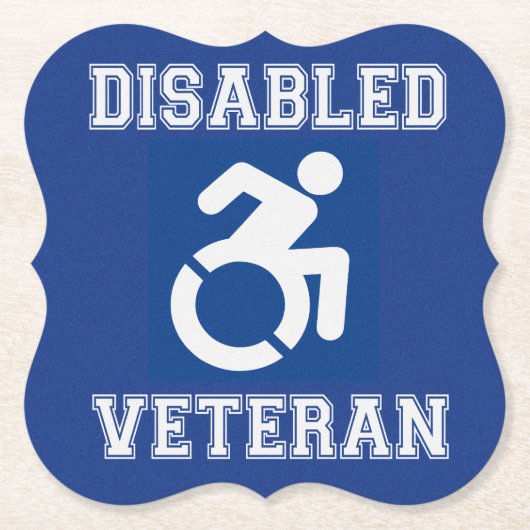 Mit Behinderung Veteran Untersetzer (Vorderseite)
