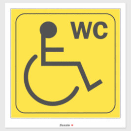 Mit Behinderung WC Toilette Rollstuhlaufkleber Sym Aufkleber