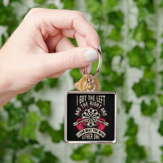 Mit beiden Händen schlagen - Funny Dart Premium Schlüsselanhänger (Hand)