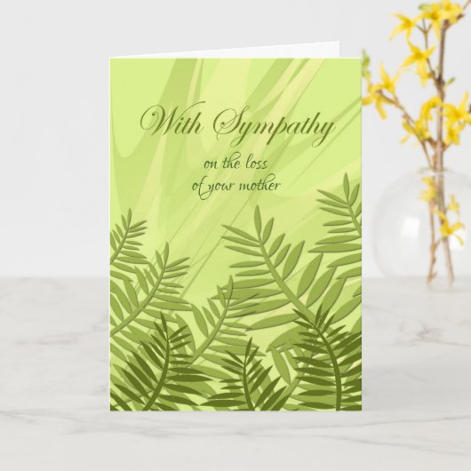 Mit Beileid auf dem Verlust deiner Mutter mit Fern Karte (Gelbe Blume)