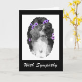 Mit Beileid Cavalier King Charles Card Karte (Gelbe Blume)