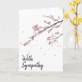 "Mit Beileid" Cherry Blossom Karte (Gelbe Blume)