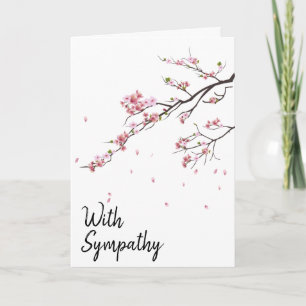 "Mit Beileid" Cherry Blossom Karte