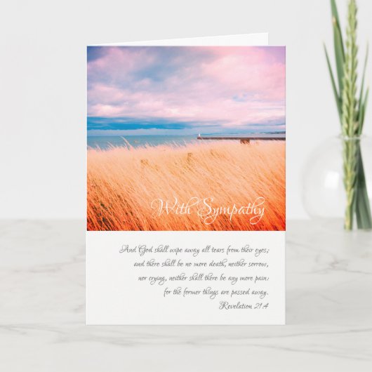 Mit Beileid, Christliche Karte mit Schriftzügen (Vorderseite)