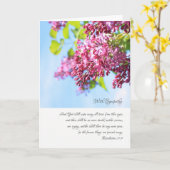 Mit Beileid, Christliche Karte mit Schriftzügen (Gelbe Blume)