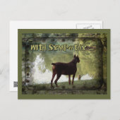 Mit Beileid - Doberman mit Blick auf den See Postkarte (Vorne/Hinten)