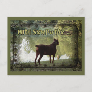 Mit Beileid - Doberman mit Blick auf den See Postkarte